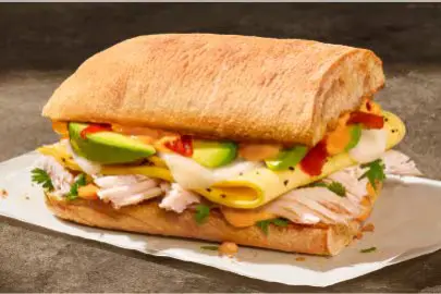 Panera Bread Menu 2026 8 Chipotle Chicken Scrambled Egg Avocado on Ciabatta